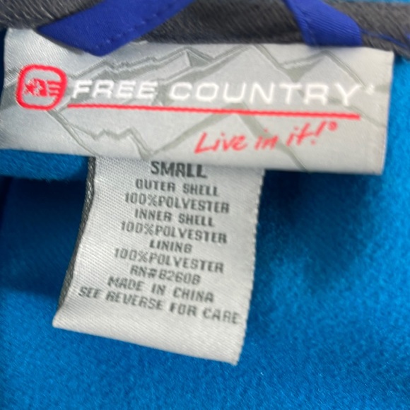 Free Country Blue/Teal Softshell Fleece-lined Hooded Jacket - Picture 16 of 16